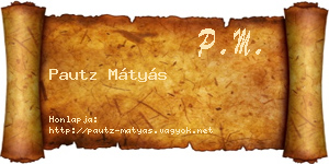 Pautz Mátyás névjegykártya